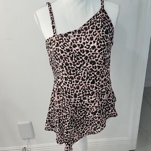 Parker Leopard Print Asymmetrical Blouse